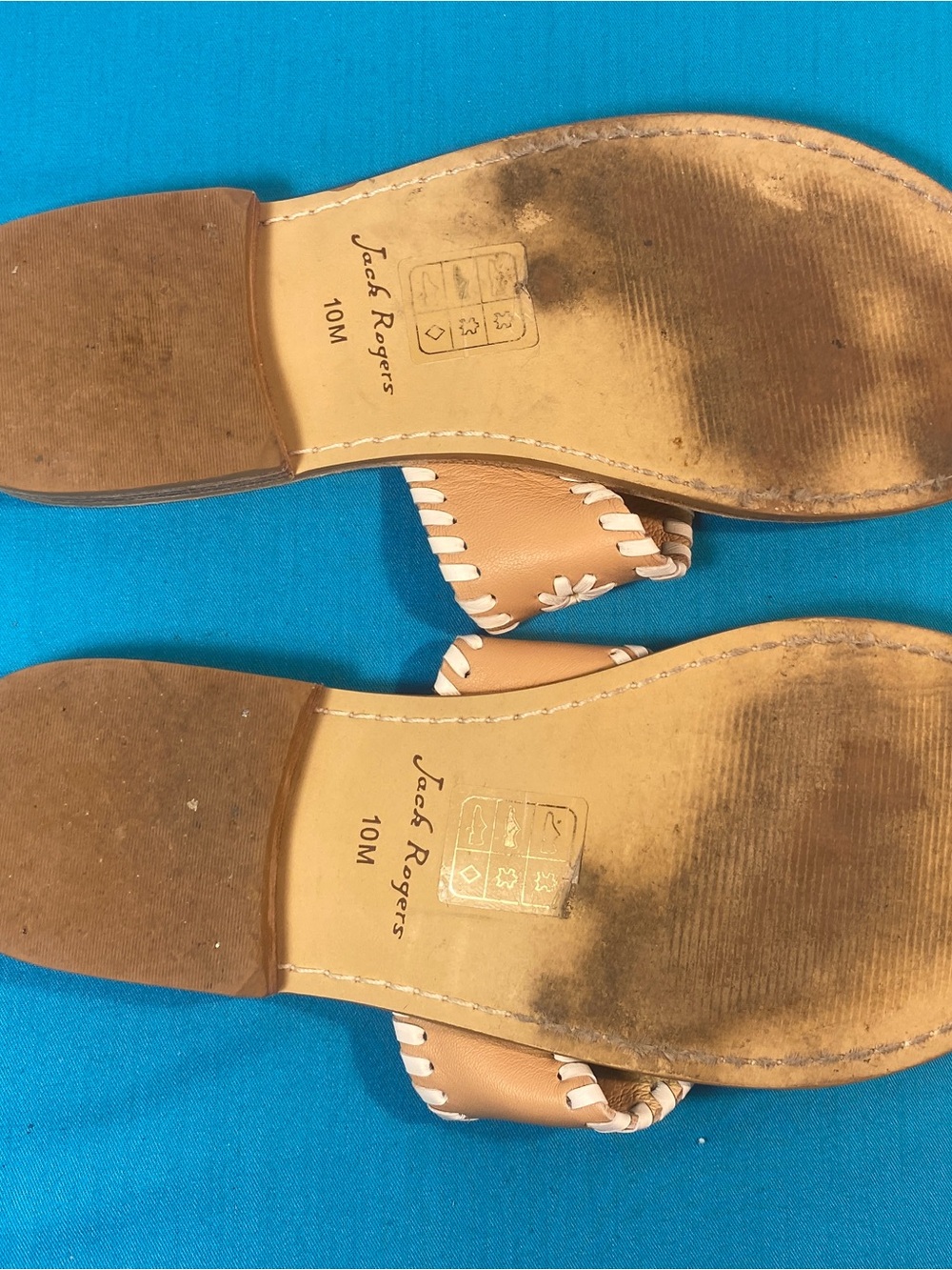 Jack Rogers Beige Leather Thong Sandals - Picture 3 of 6
